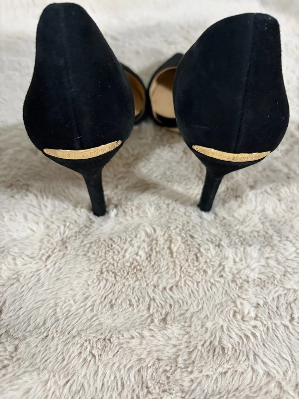Michael Kors Black Suede Pointed D'Orsay Heels